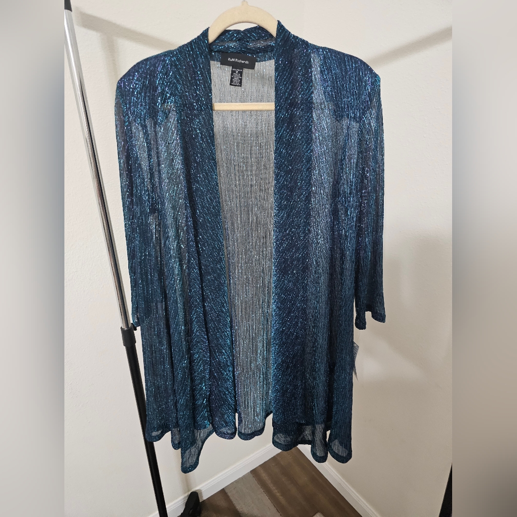 Coldwater Creek Blue Shimmer Cardigan 272